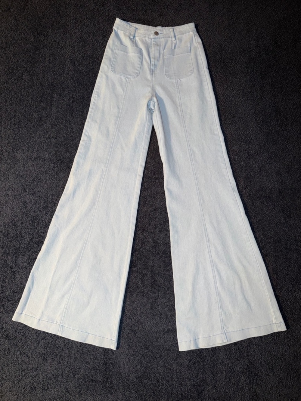 Flying Tomato Light Blue High-Rise Wide/Flare Leg Jeans